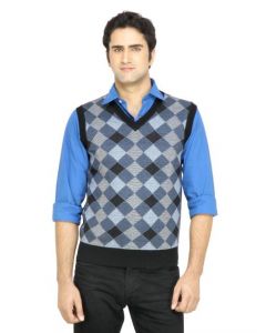 Arrow Sport Men Black Check Sweater