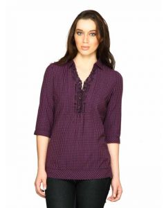 Scullers For Her Women Check Purple Top
