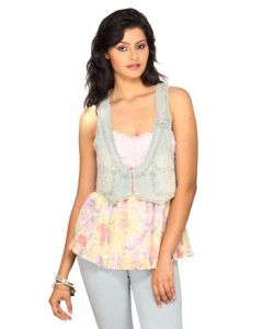 Forever New Women Indigo Wash Blue Jacket