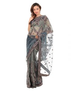 FNF Grey Wedding Collection One Minute Saree