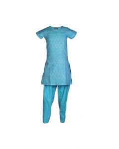 Fabindia Girls Printed Blue Salwar