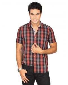 Highlander Men Black Checked Shirt