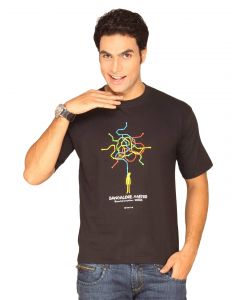 Tantra Men's Bangalore Metro Black T-shirt