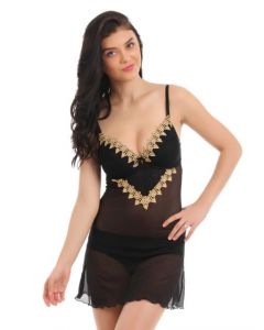 Avirate Black Baby Doll Nightdress