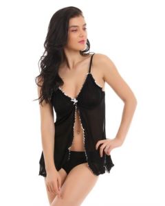 Avirate Black Babydoll Nightdress