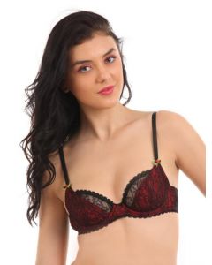 Avirate Red & Black Bra