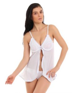 Avirate White Babydoll Nightdress