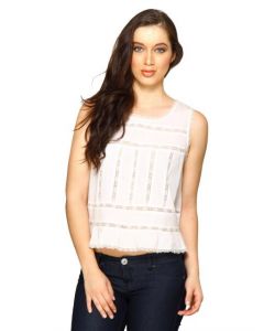 Forever New Women White Lace  Top