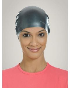 Nabaiji Unisex Black Silicone Swimming Cap