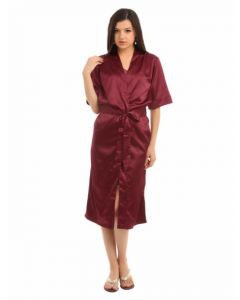 Enamor Women Maroon Robe