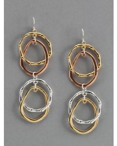 Estelle Women Gold, Silver and Copper Toned Earrings