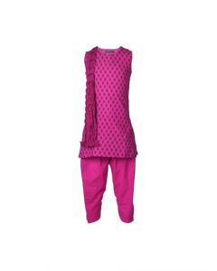 Fabindia Girls Printed Magenta Salwar