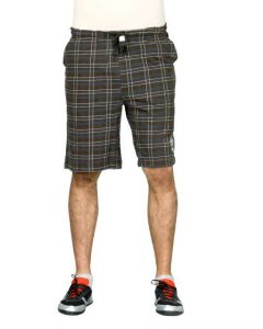 Proline Men Brown & Blue Checked Shorts