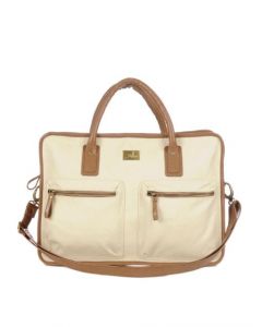 Yelloe Unisex Cream Laptop Bag