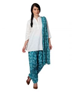 Vishudh Women Turquoise Blue Salwar and Dupatta