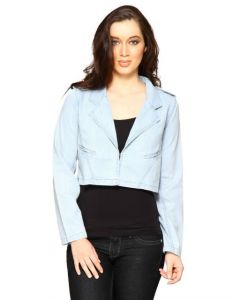 Forever New Women Washed Blue Jacket