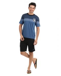 SDL by Sweet Dreams Men Blue & Black Pyjama Set