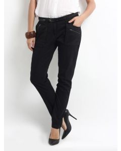 Elle Women Black Etra Slim Fit Trousers