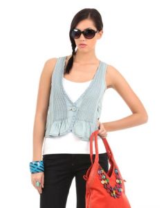 Elle Women Blue Waistcoat