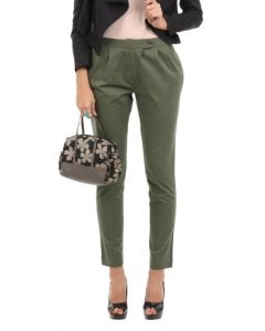 Elle Women Olive Trousers