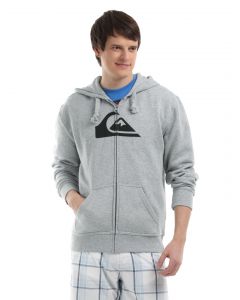 Quick Silver Men Grey Melange Zip-up Sweatshirt