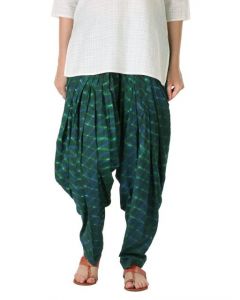Fabindia Women Printed Green Patiala