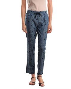 Femella Women Printed Blue Lounge Pants