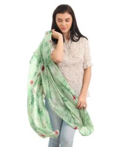 Femella Women Green Printed Scarf