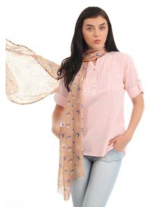Femella Women Peach Printed Scarf