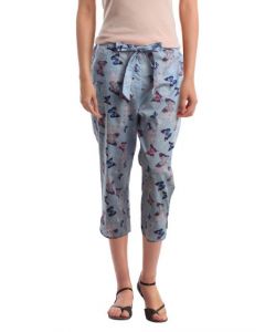 Femella Women Printed Blue Lounge Pants