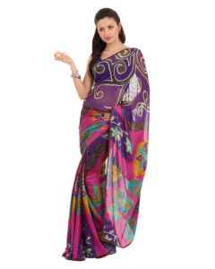 FNF Pink & Purple Evening Wear Sari