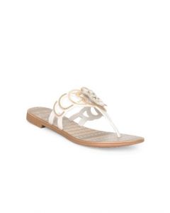 Grendha Women White & Brown Flats