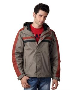 Just Natural Men Brown Rain Jacket