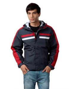 Just Natural Men Navy Blue Rain Jacket