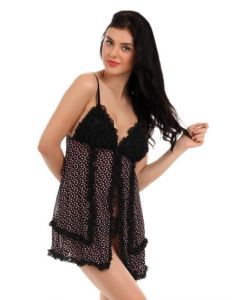 Red Rose Pink & Black Nightdress