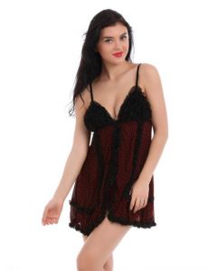 Red Rose Red & Black Nightdress