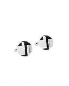 Revv Men Black and Steel Cufflinks