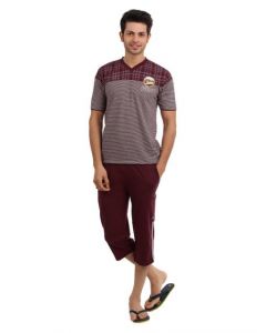 SDL by Sweet Dreams Men Maroon Pyjama Set