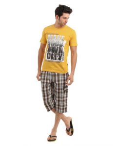 SDL by Sweet Dreams Men Mustard Pyjama Set