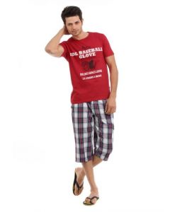SDL by Sweet Dreams Men Red & Blue Pyjama Set