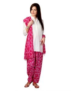 Vishudh Women Pink Salwar and Dupatta
